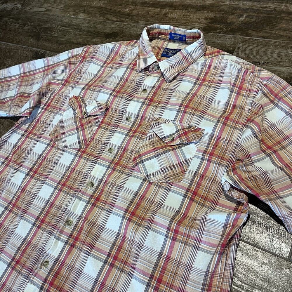 Pendleton Tracker Shirt Men's XL Plaid Short Sleeve Button Up